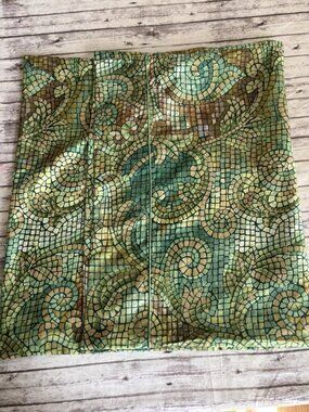 Cuddledown Pillow case set Mosaic Tile watercolor green Brown Standard ONE